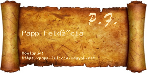 Papp Felícia névjegykártya