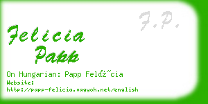 felicia papp business card